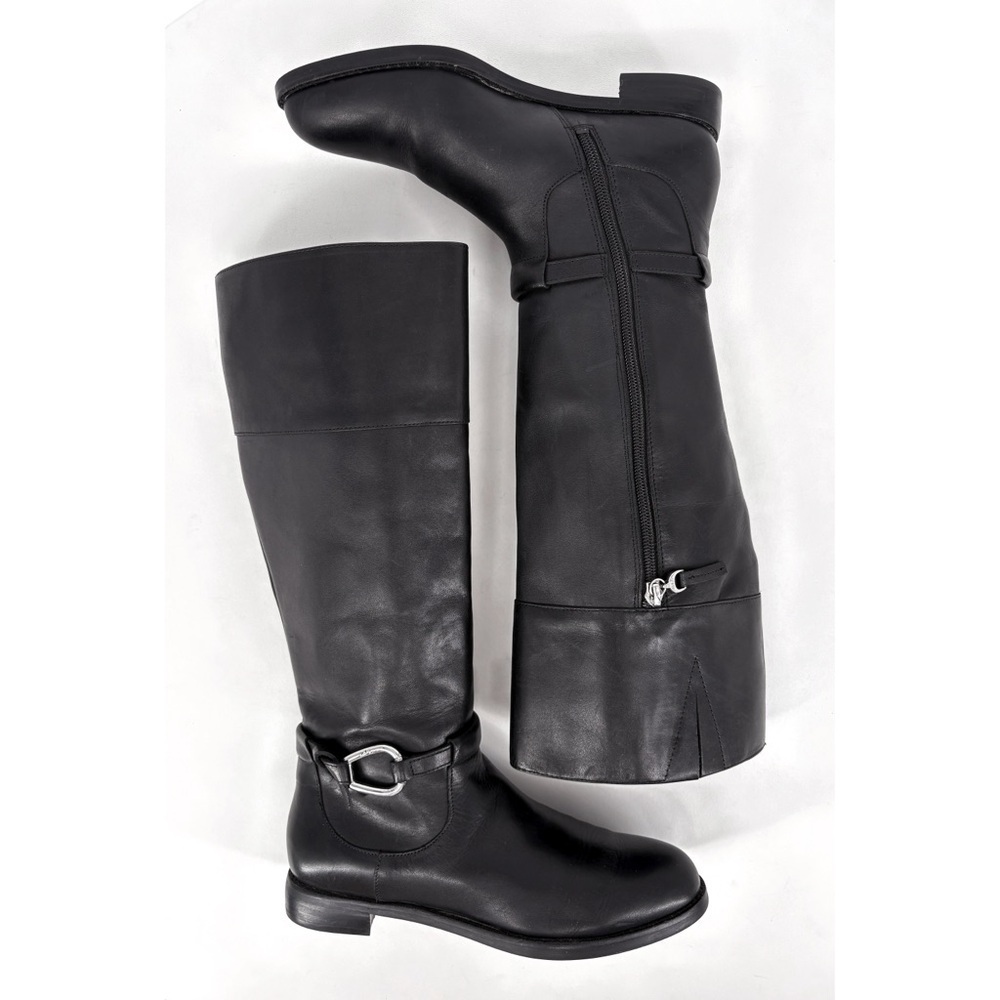 RALPH LAUREN Harlee Tall Black Leather Riding Boots Equestrian Knee High 6 - Picture 6 of 16